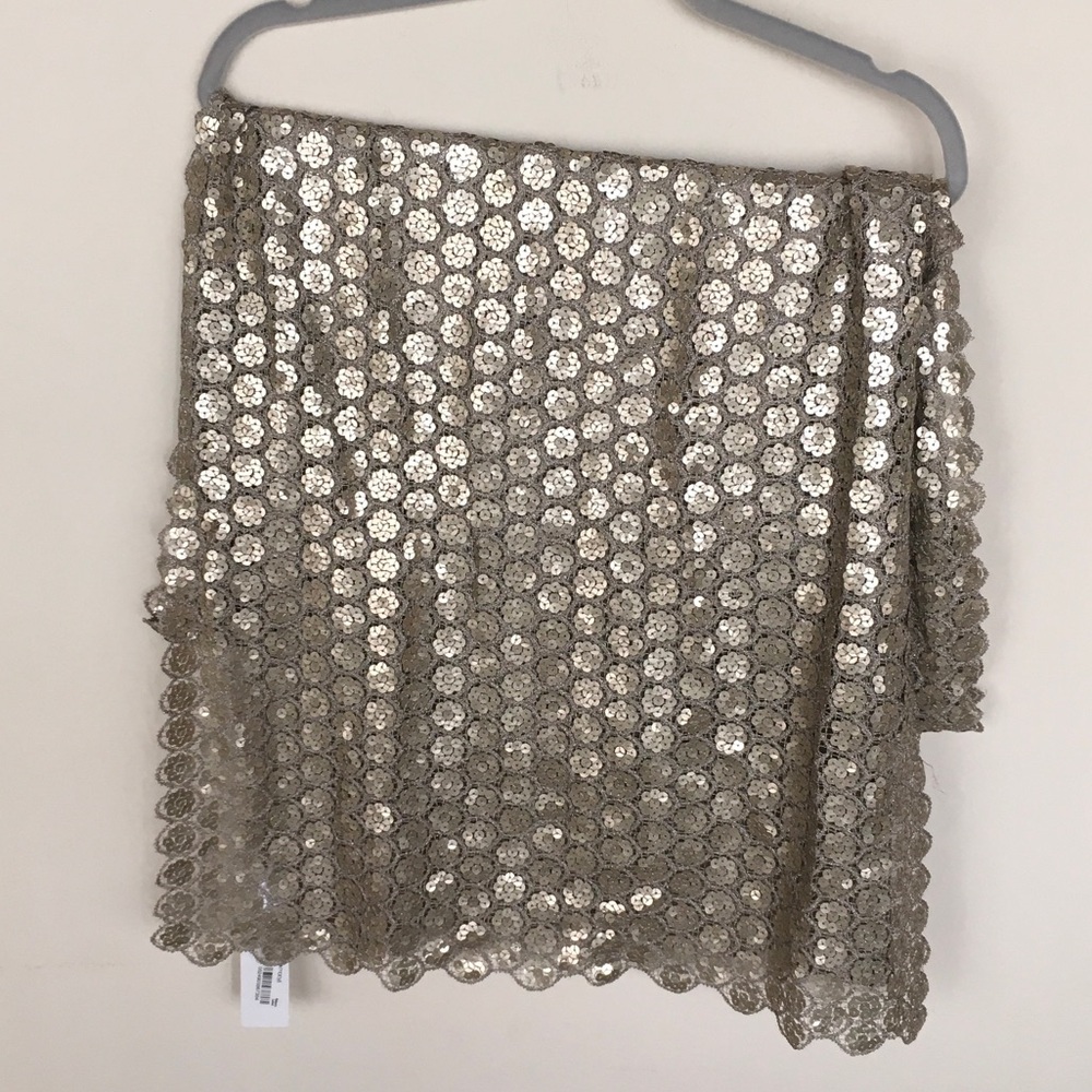 Sequin Lace scarf/wrap — Champagne/gold